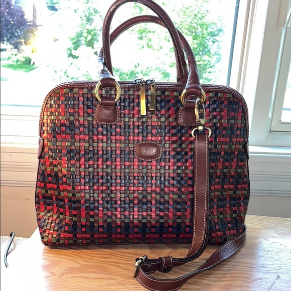 Vera Pelle Handbags - Vera Pelle Pagani Multicolor Woven Satchel Made in Italy‎